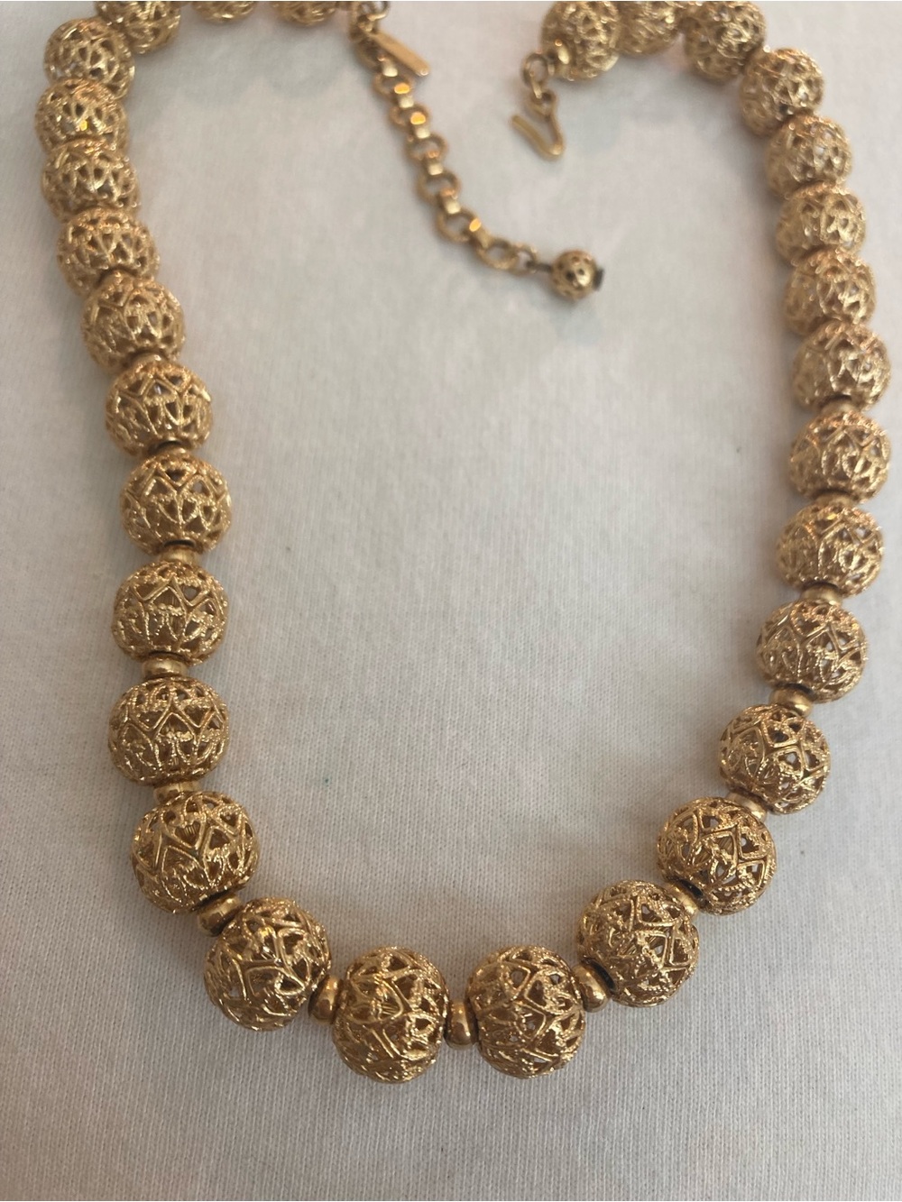 Monet Signed Filigree Open Design Vintage Necklace